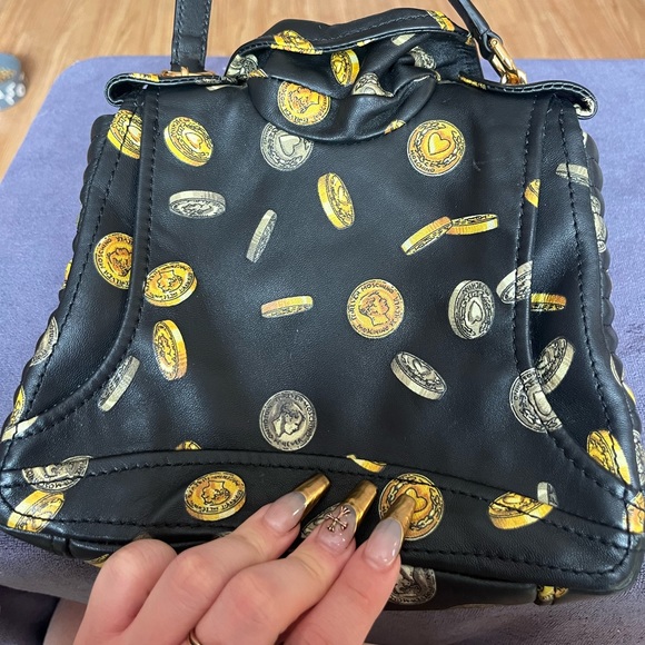Moschino Nappa Leather Biker Bag FW19 Coin Print - Picture 5 of 8
